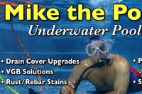 Mike the Poolman underwater pool repair business card